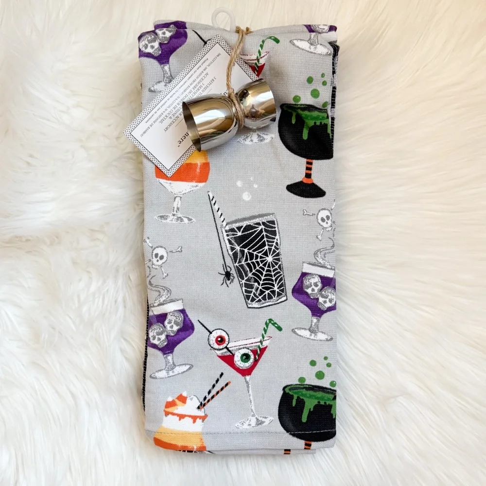 Creepy Cocktails Kitchen Towel & Jigger Set